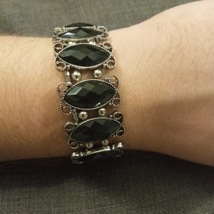 VTG Chunky Silver Stretch Bracelet